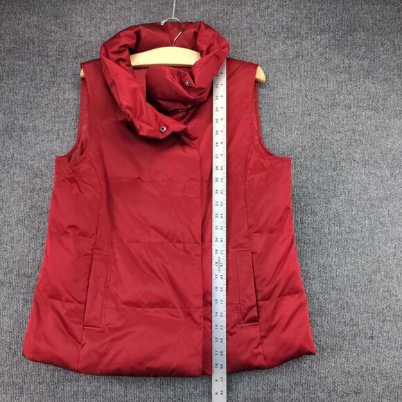 J Jill Down Puffer Vest Womens Size M Red Sleeveless Snap Button - Picture 4 of 13